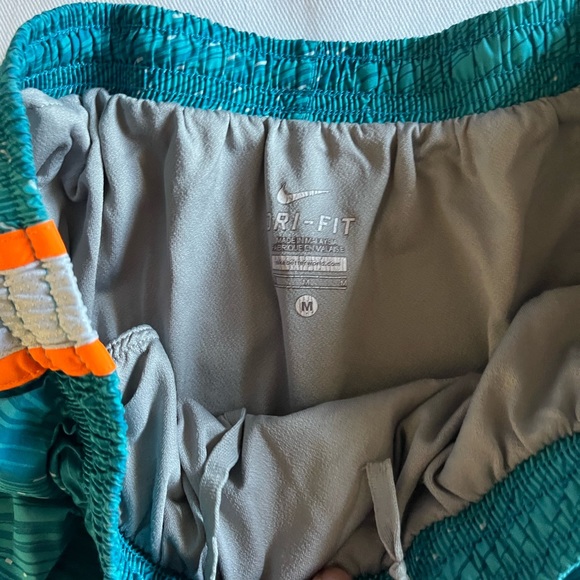 Nike Tempo Running Shorts Blue with Orange Trim - Picture 2 of 2